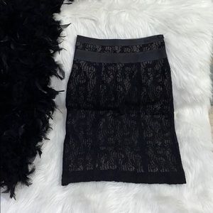 Black Lace Pencil Skirt